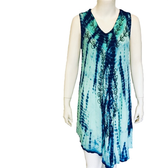 TRUE ROCK | Tie Dye Free Size Embroidered Dress